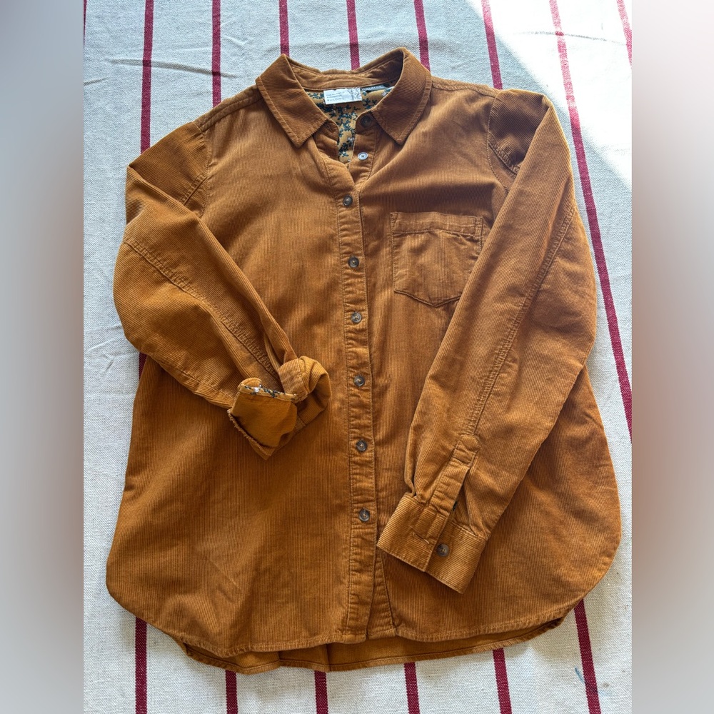 Anthropologie Mustard Corduroy Shirt